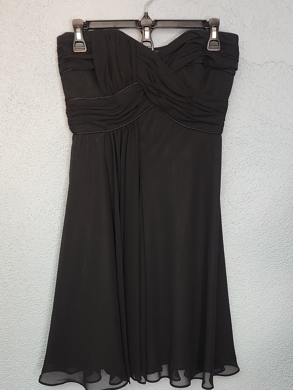 White House Black Market Strapless Black Chiffon Dress